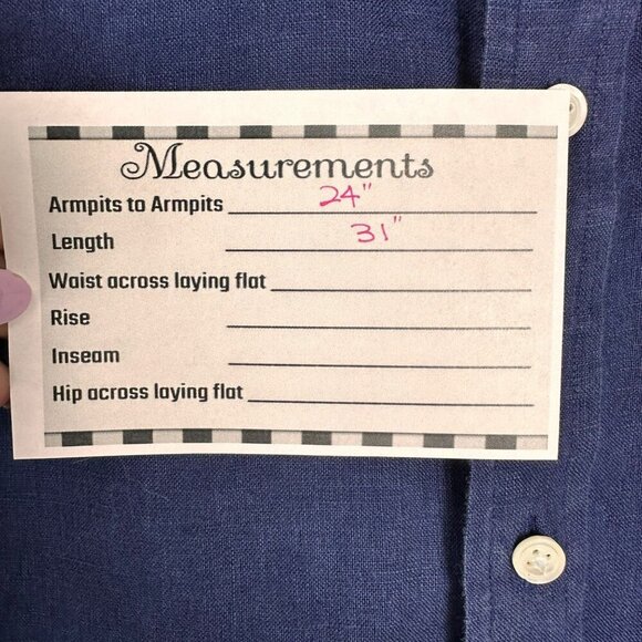 Polo Ralph Lauren Blue Linen Casual Button-Down Long sleeve Shirt Size 12 - Picture 13 of 13